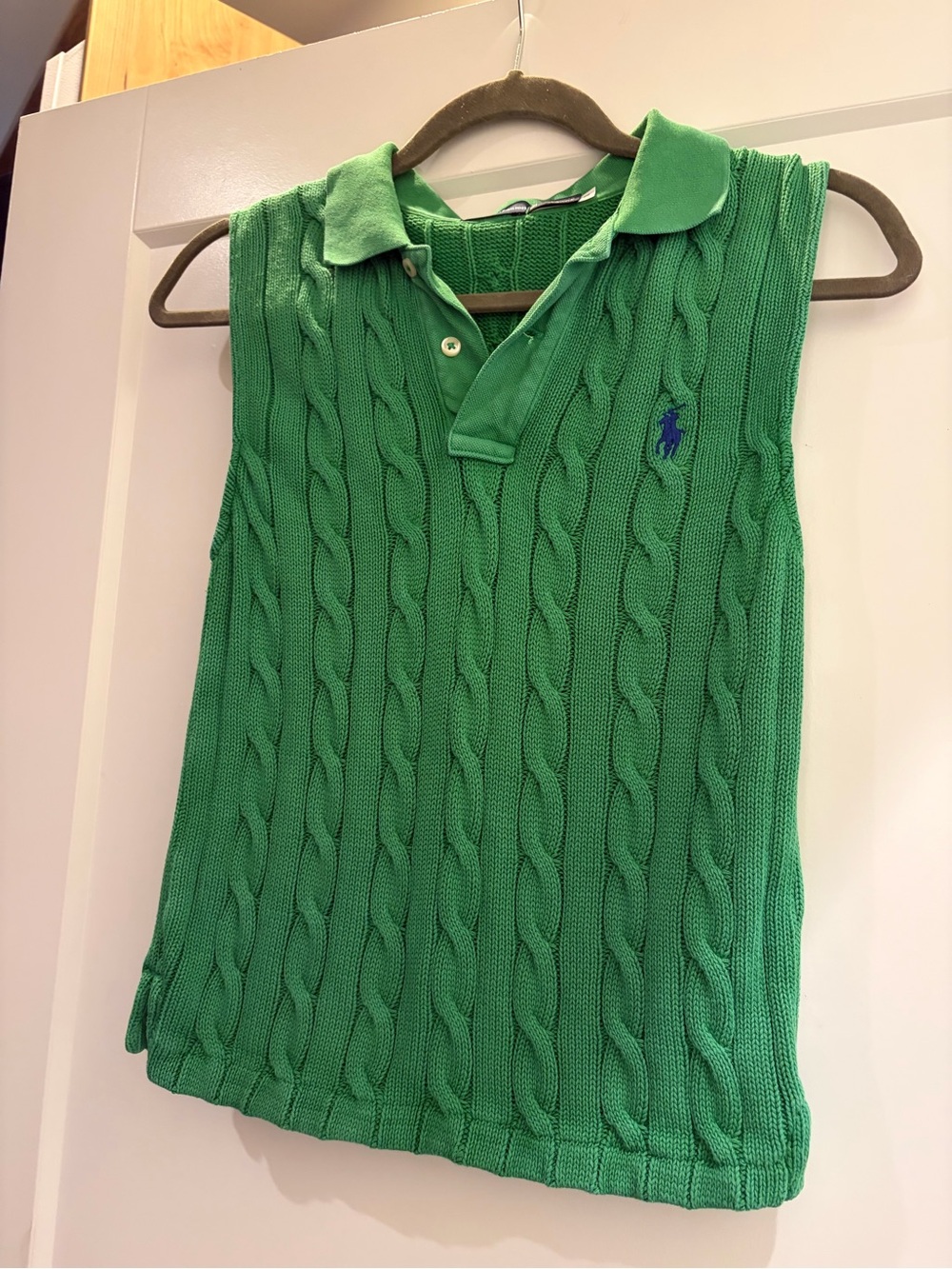 Ralph Lauren Green Cable Knit Polo Tank Top - Women’s Size S